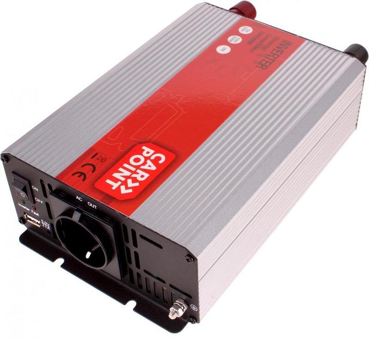 Carpoint Wechselrichter 12V> 230 V 1000W Batteriekabel