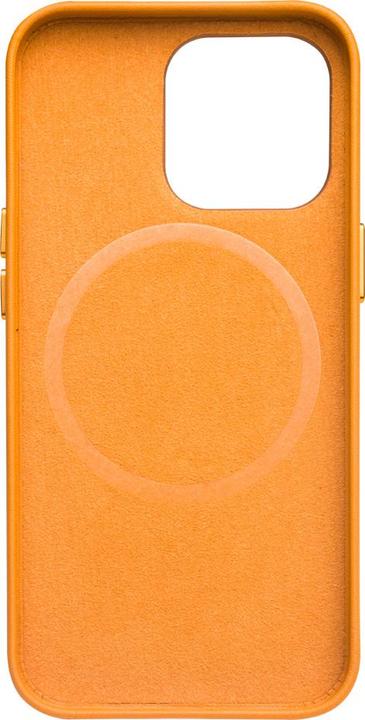 Actual product image QiAlino Coque cuir véritable (compatible MagSafe) Orange (Apple iPhone 14 Plus)