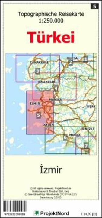 Produktbild Izmir - Topographische Reisekarte 1:250.000 Türkei (Blatt 5)