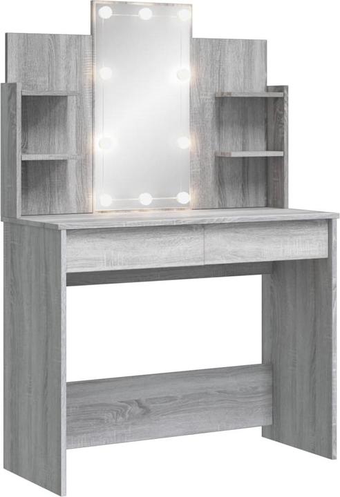 VidaXL Dressing table with LED lights Grey Sonoma 96x40x142 (96 x 40 x 142 cm)