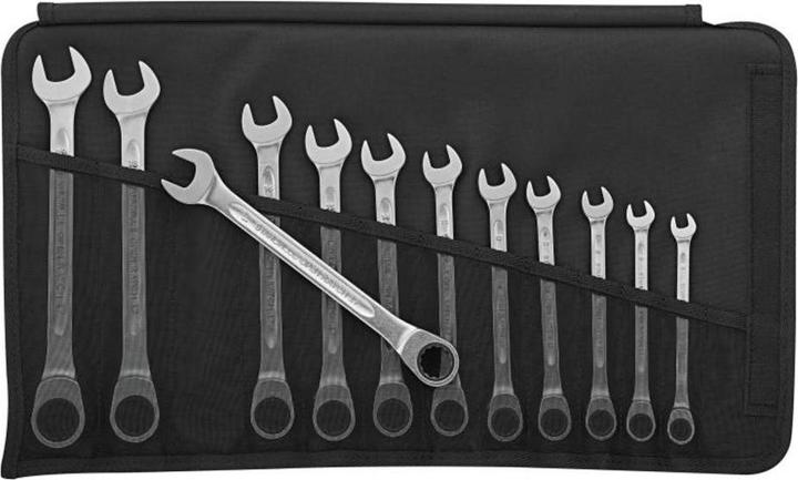 Stahlwille 12-piece set ratchet combination spanners (19 mm, 8 mm, 16 mm, 9 mm, 13 mm, 18 mm, 15 mm, 17 mm, 10 mm, 12 mm, 11 mm, 14 mm)