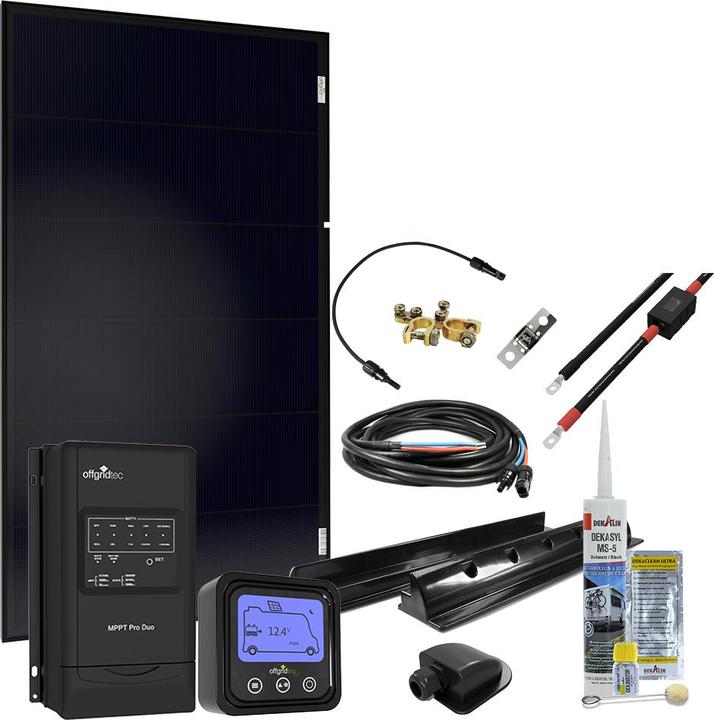 Produktbild Offgridtec MobileBlack M 100W Wohnmobil Solaranlage 30A MPPT DUO Laderegler OLP PERC Solarmodul (100 W)