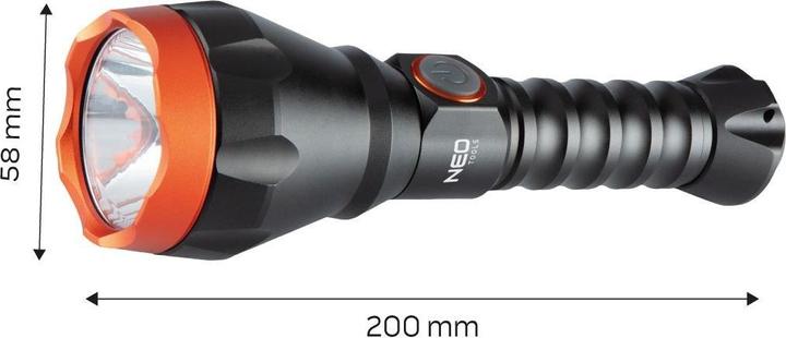 Actual product image Neo USB C 500 lm Osram LED rechargeable flashlight (20 cm)