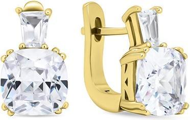 Brilio Silver - Timeless gold-plated earrings with zircons EA633Y
