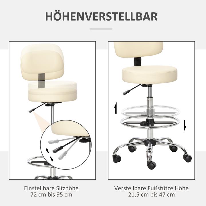 Actual product image Homcom Bar stool Modern design, 360° swivel castors