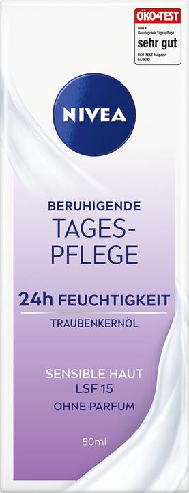 Actual product image NIVEA soothing cream for daily sensitive skin SPF15, 50 ml (50 ml, Day cream, SPF 15)