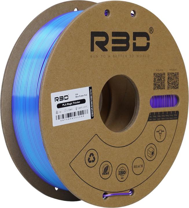 Actual product image R3D eSilk Mystic-PLA Blue-Purple-Pink Filament 1.75mm 1Kg (PLA, 1.75 mm, 1000 g, Multicoloured)