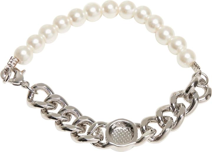Urban Classics Pearl Flat Chain Bracelet (50% Glas, 50% Eisen)