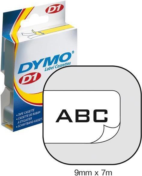 Produktbild Dymo Tape D1 Black On White 9mmx7m (0.90 cm, Weiss)