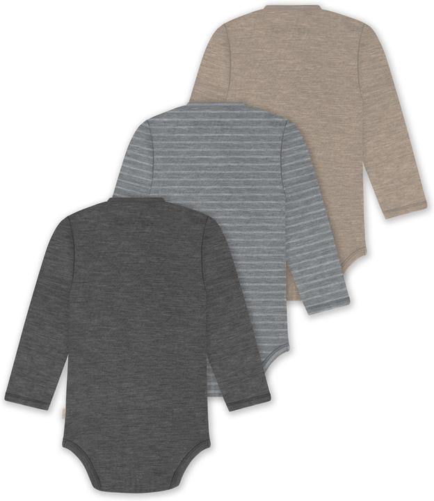 Image du produit Normani Lot de 3 body bébé emmailloté manches longues body Toddler en laine mérinos - 9357 (62)