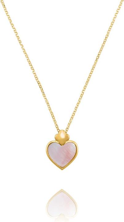 Charles Garnier PASSION Herz-Anhänger-Halskette aus Goldsilber und rosa Perlmutt (Goldsilber und rosa Perlmutt)