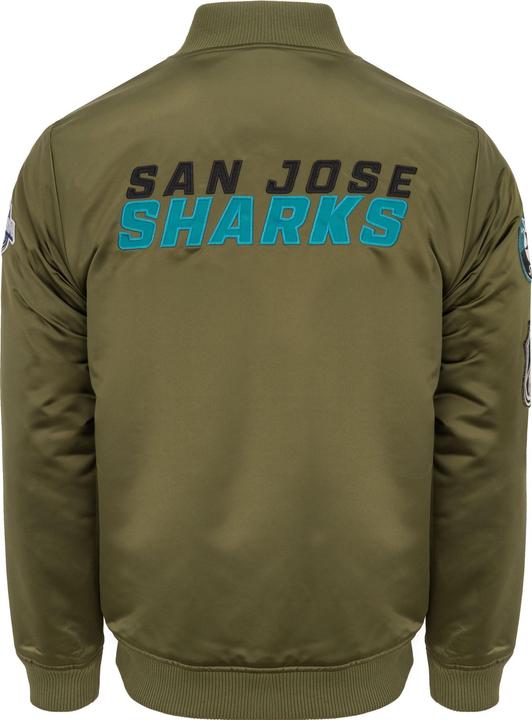 Immagine prodotto Mitchell & Ness M&N Satin Bomber Veste - PATCHES San Jose Sharks (L)