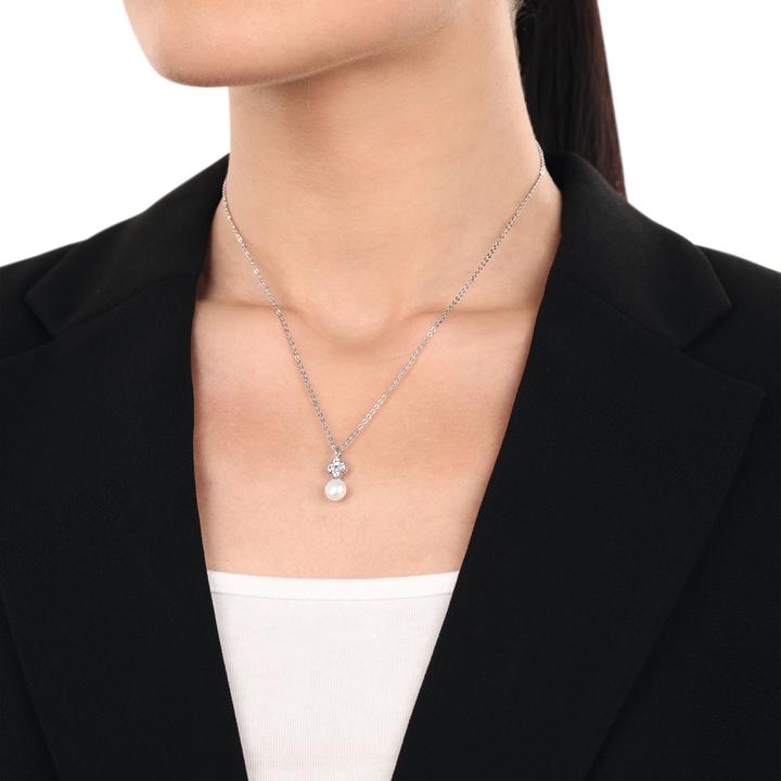 Immagine prodotto Amor Ciondolo Cupido da donna, argento 925, zirconi sintetici, perla d'acqua dolce coltivata (Argento 925)