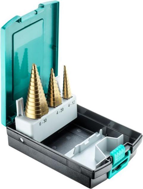 Produktbild technocraft HSS Stufenbohrer-Satz (4 mm, 5 mm, 6 mm, 7 mm, 8 mm, 9 mm, 10 mm, 11 mm, 12 mm, 13 mm, 14 mm, 16 mm, 18 mm, 20 mm, 22 mm, 24 mm, 26 mm, 28 mm, 30 mm)