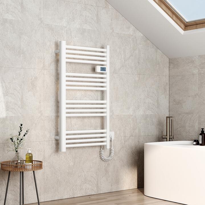 Produktbild Emke Badheizkörper Handtuchhalter Einstellbare Temperaturregelung 96x54cm Weiss 500W (500 W)