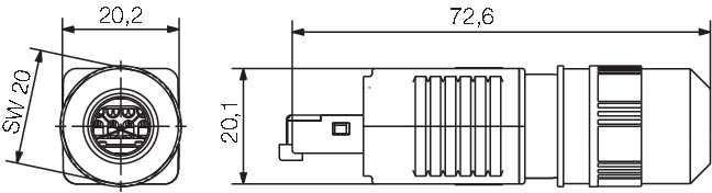 Actual product image Weidmüller Varient 4 IP67 RJ45 tool free plug
