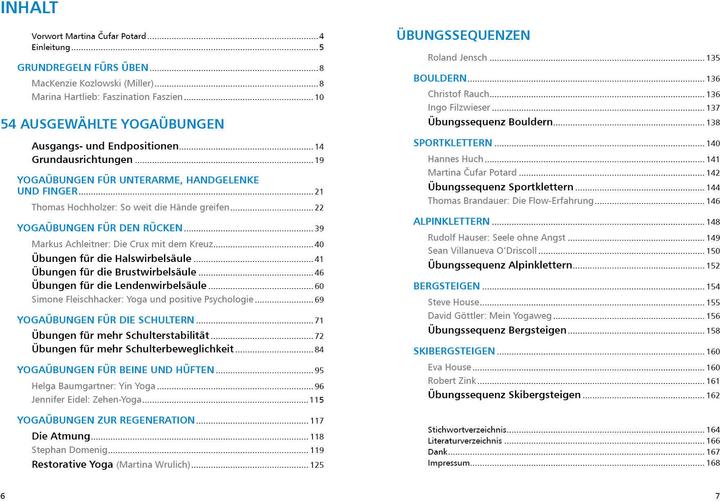 Nährwerte und Zutaten Yoga für Kletterer und Bergsportler (Deutsch, Petra Zink, 2022)