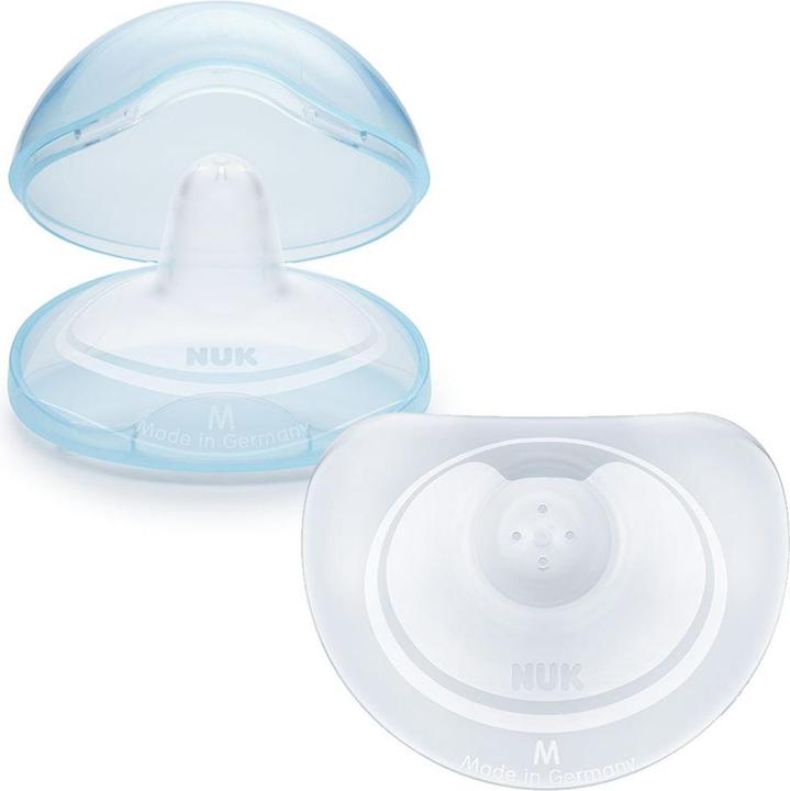 NUK Protège-mamelons pour mamelons sensibles, taille M, 2 pièces, boîte de protection incluse (Taille unique)
