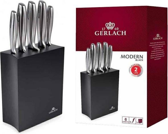 Actual product image Gerlach Jerlach Modern knife in black 5 pcs. in the block.