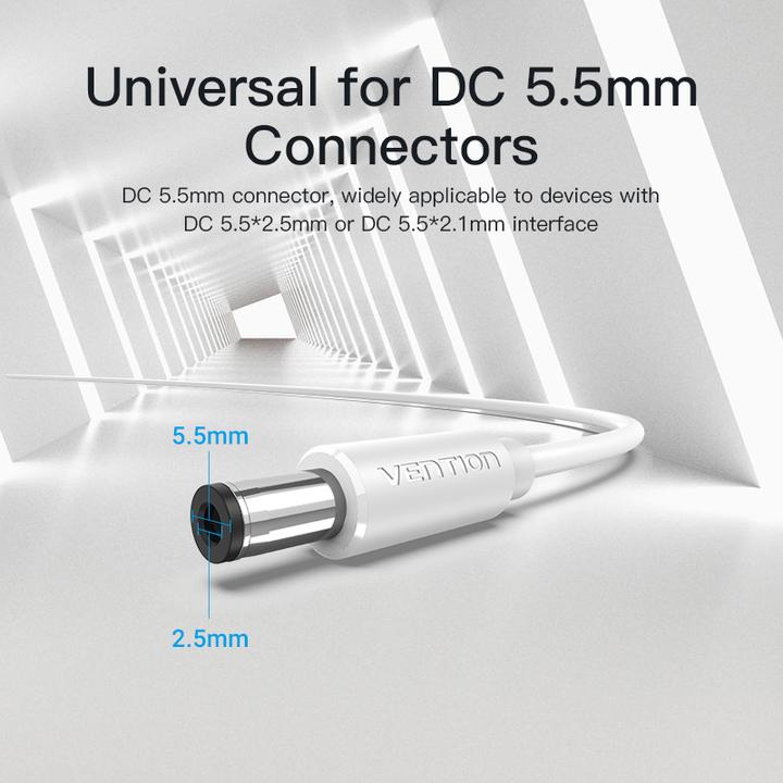 Actual product image Vention USB A – DC 5.5mm (1.50 m)