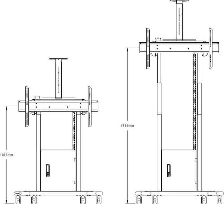 Produktbild Multibrackets Standfuss elektr, -100", max 120 kg, weiss (90", 120 kg)
