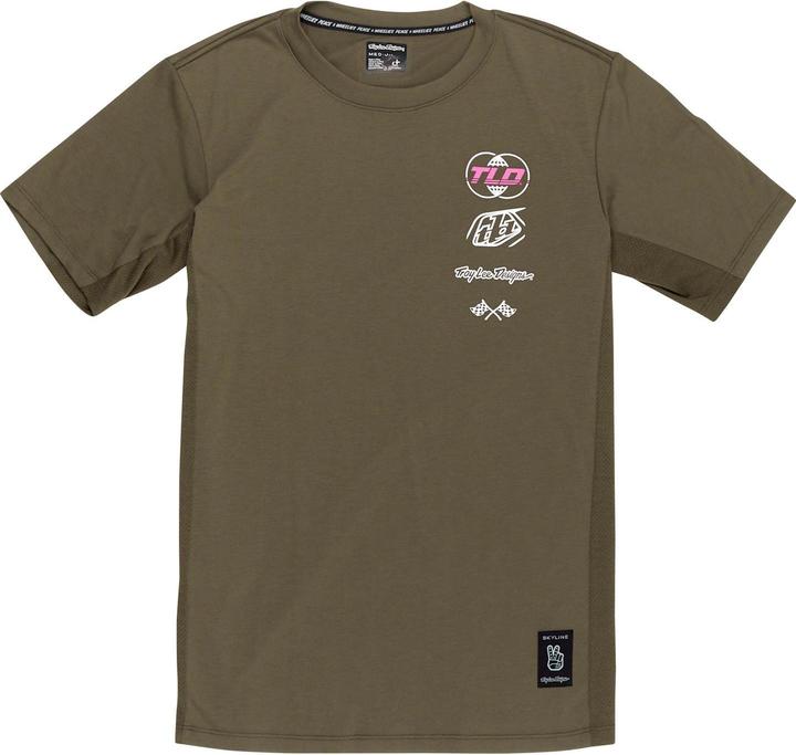 Troy Lee Designs Skyline SS Ride Tee, Worldwide, caper, L (L)