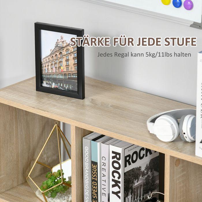 Actual product image Swisshandel24 Bookcase Shelf Standing shelf, 8 shelves, 97.5x30x100cm, oak look (97.5 x 30 x 100 cm)