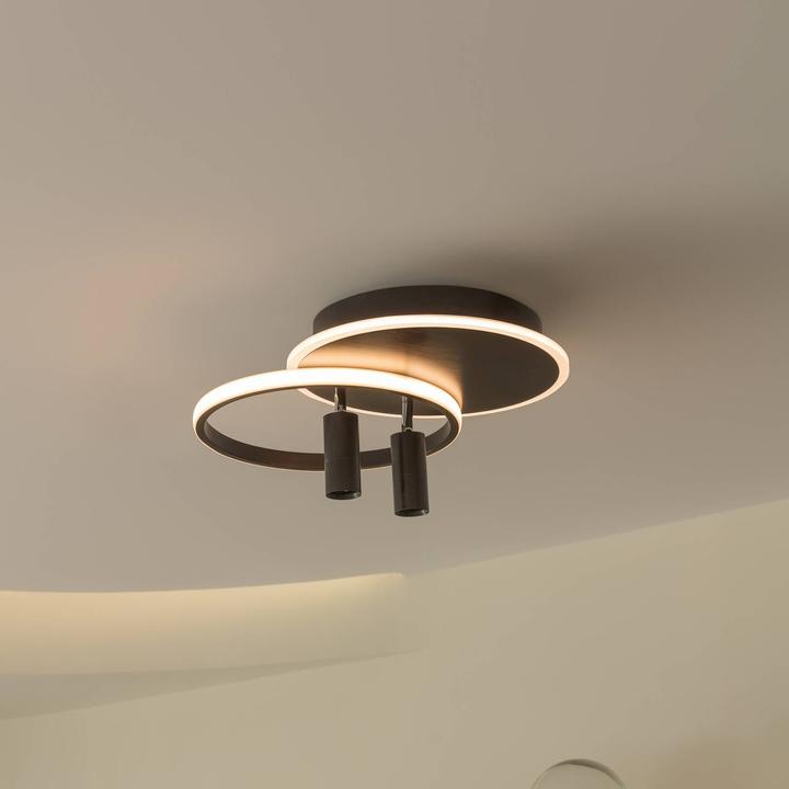 Produktbild Lucande Tival LED-Deckenlampe, rund, schwarz (1190 lm)