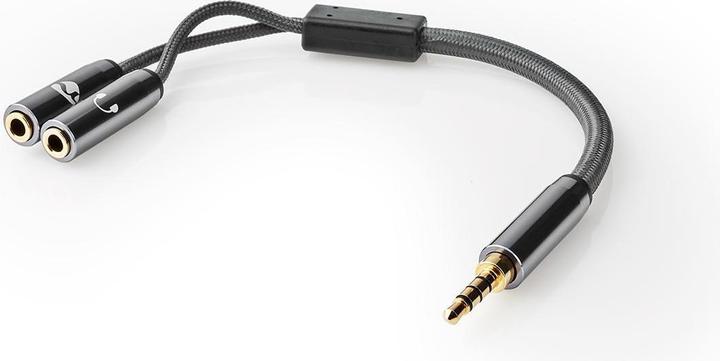 Produktbild Nedis Stereo-Audiokabel - 3.5 mm Stecker - 3.5 mm Buchse - Vergoldet - 0.20 m - rund - Anthrazit/G (0.20 m, 3.5mm Klinke (AUX))