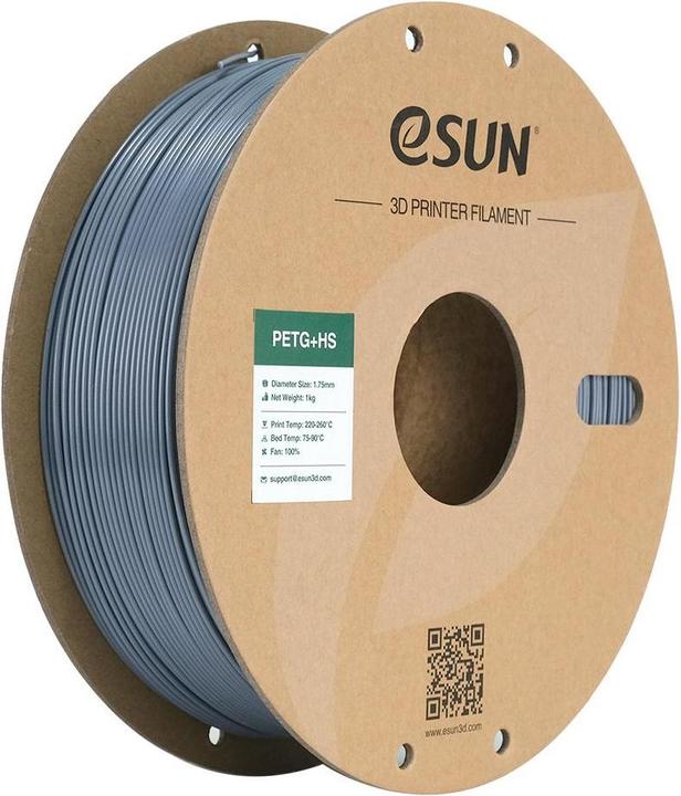 Produktbild eSUN EPETG+HS 1,75mm SOLID GREY 1kg (PETG, 1.75 mm, 1000 g, Grau)