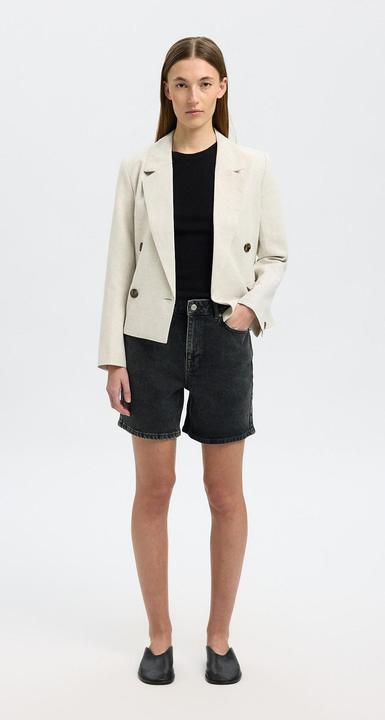 Produktbild Selected Femme Schwarze High Waist Jeansshorts (34)