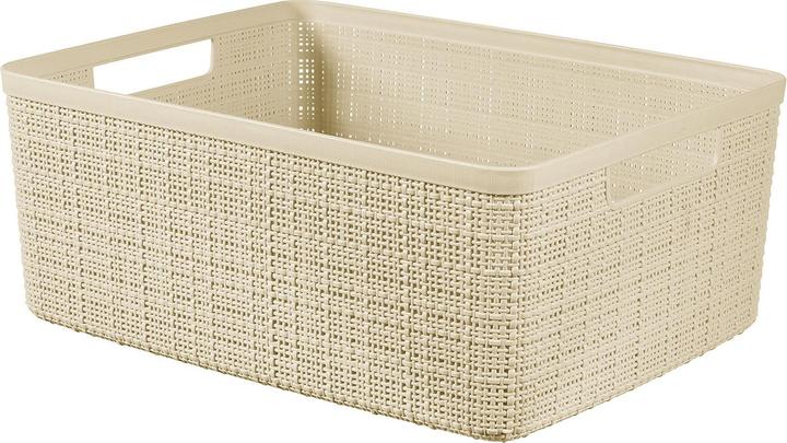 Immagine prodotto Curver Cestino in iuta 100% plastica riciclata rettangolare, bianco rosso, M: 12 l (12 l)