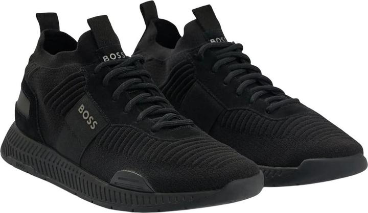 Actual product image BOSS Mens Titanium Suede Panel Running Trainers (48)