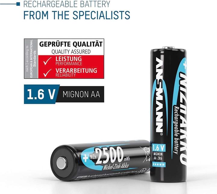 Immagine prodotto Ansmann NiZN Akku (4 pz., AA, 1500 mAh)