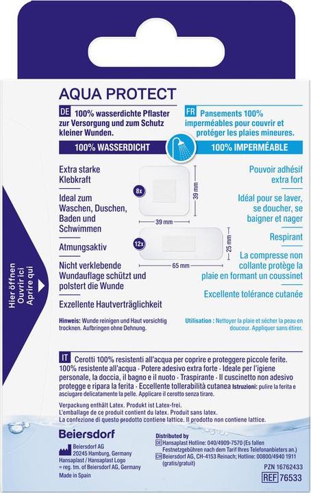 Energie-Label Hansaplast Aqua Protect DUO