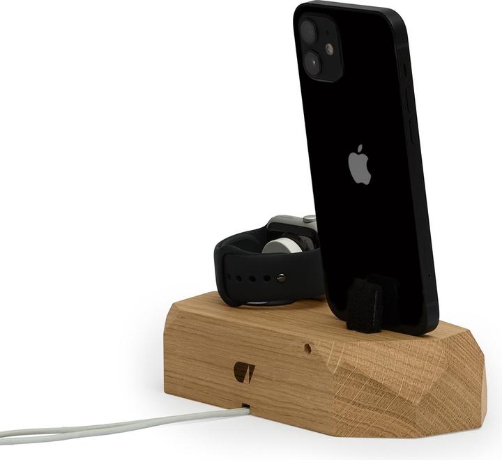 Produktbild Oakywood Combo Dock - Dockingstation aus Holz - zum Aufladen von iPhone und Apple Watch - Eiche -