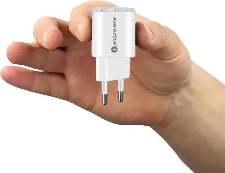 Actual product image Everactive USB/USB-C charger QC3.0 30W GaN technology White (30 W)