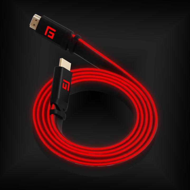 Actual product image Floating Grip HDMI Cable High Speed 8K/60Hz LED 3.0m red (3 m, HDMI)