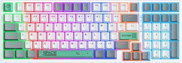 Actual product image Onikuma G38 98 Keys USB Wired Mechanical Keyboard White (Eng. Int., Cable)