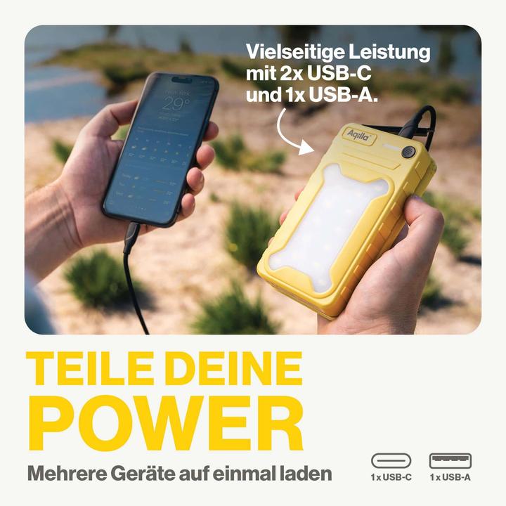 Immagine prodotto Aqiila Powerbird BS10 - powerbank solare da 10000 mAh (10000 mAh, 20 W, 37 Wh)