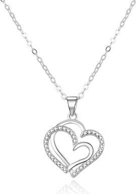 Beneto Gentle silver necklace with zircons AGS1244 / 47 (L)
