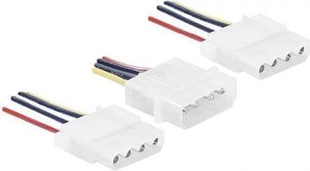 Image du produit Exertis Connect Câble d'alimentation en Y, 2x 4 broches Molex femelle vers 1x 4 broches Molex mâle, 0,2 m (0.20 m)