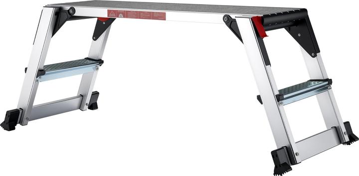 Produktbild Wiltec Alu Arbeitsplattform klappbar mobile Arbeitsbühne Tritthocker Gerüstturm (Arbeitsplattform, 126.50 cm)