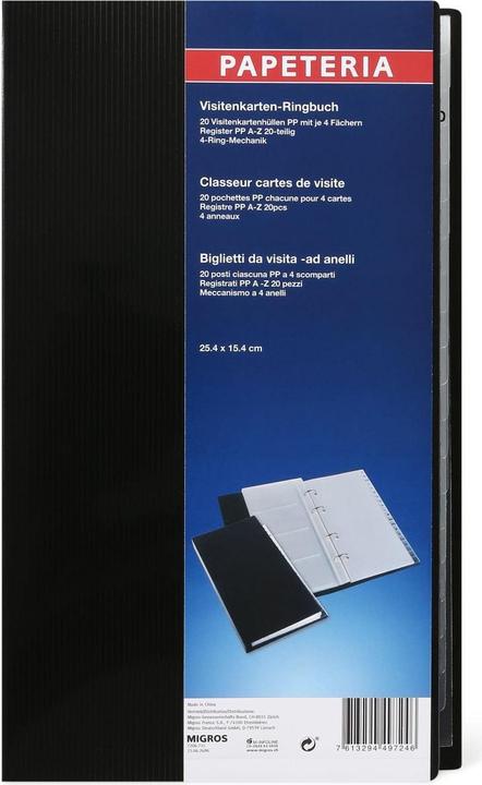 Produktbild Papeteria Visitenkarten-Ringbuch