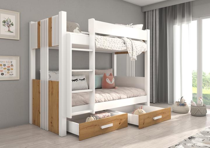Actual product image ADRK Furniture Double Bunk Bed with Mattresses ARTA 180x80 (180 x 80 cm)