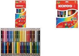 Actual product image Kores Coloured pencils ""DUO"", box of 12 + FREE sharpener incl. name field, made of lime wood with (multicolour, 12 x)