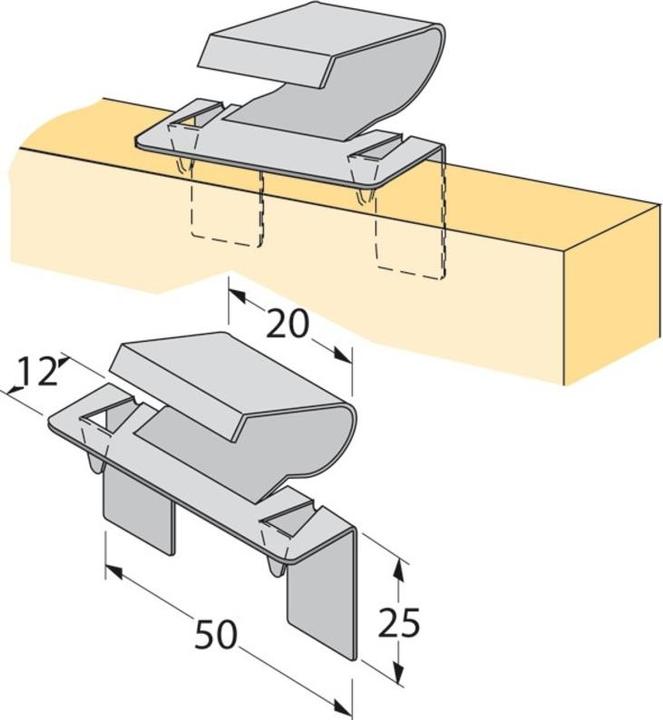 Produktbild Hettich Turbo-Clip Sockelblendenhalter (Universalgleiter, 1 Stück)