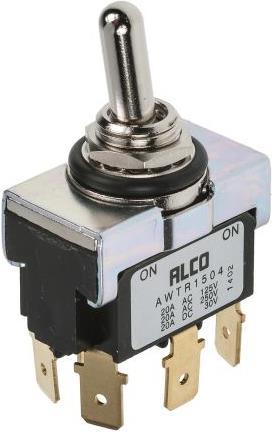 Produktbild TE Connectivity IP67 std DPDT on-(on) toggle switch,20A