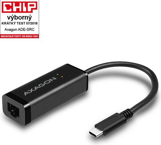 Image du produit Axagon ADE-SRC Adaptateur Gigabit Ethernet 10/100/1000 - USB 3.1 type C (USB-C 3.1 Gen 1, RJ45 (1x))
