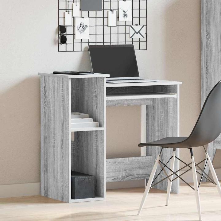 Actual product image VidaXL Desk with shelf Grey Sonoma 84x40x78 cm Wood-based office desk